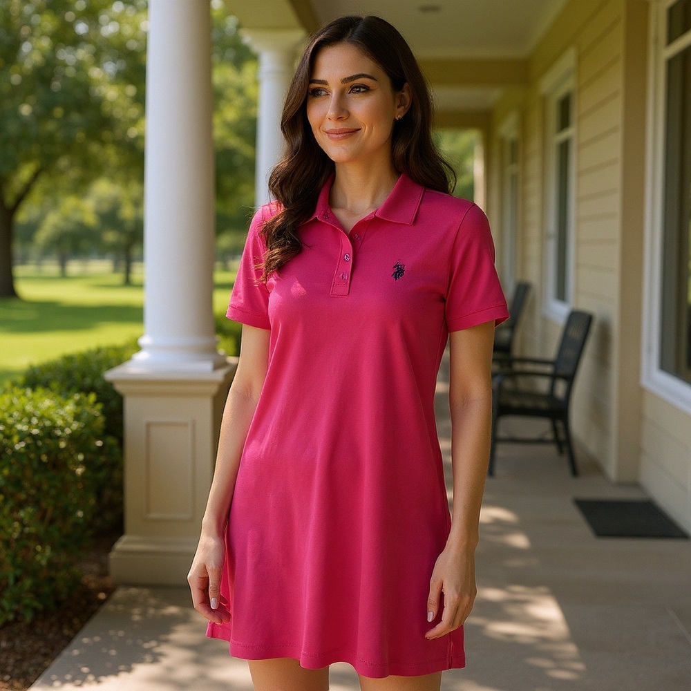 U.S. Polo Assn. Pink Polo Shirt Dress